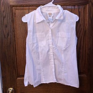 talbots button down white tank
